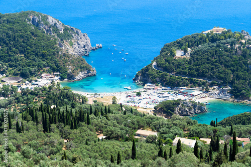 Fototapeta Naklejka Na Ścianę i Meble -  Paleokastritsa beach on Korfu, Greece