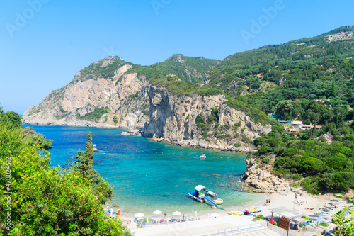 Fototapeta Naklejka Na Ścianę i Meble -  Paleokastritsa beach on Korfu, Greece