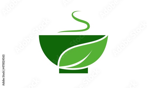 illustration vector graphic of fresh soup ready to serve in a bowl. fit for products, vitamins, herbs, etc.