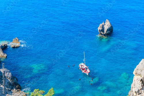 Fototapeta Naklejka Na Ścianę i Meble -  Paleokastritsa beach on Korfu, Greece