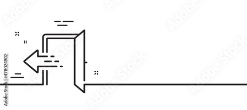 Entrance line icon. Entry door sign. Building exit symbol. Minimal line illustration background. Entrance line icon pattern banner. White web template concept. Vector