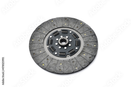 Clutch disc, car clutch disc, car transmission, white background, close-up