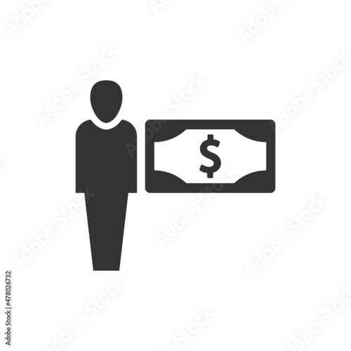businessman dollar icon sign symbol