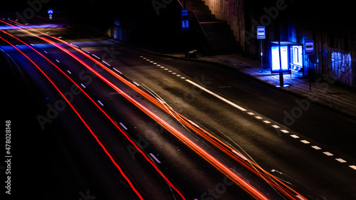Wallpaper Mural night traffic on the highway Torontodigital.ca
