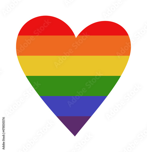 isolated icon pride lgbt heart, symbol of rainbow colorful love