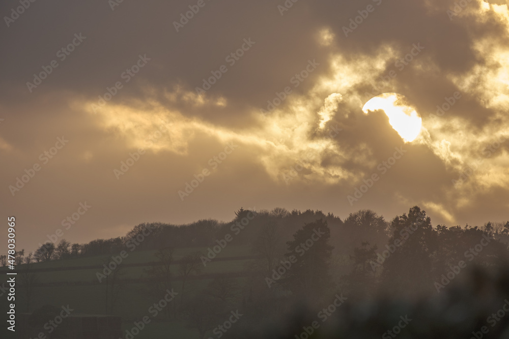 Dramatic Sunset Clouds over British Countryside