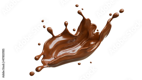 chocolate splashed on transparent background,clipping path