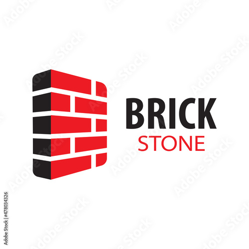 Vector set of logos brick stones, construction
