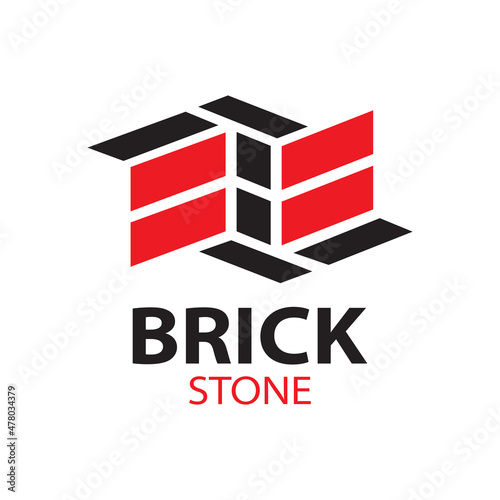 Vector set of logos brick stones, construction