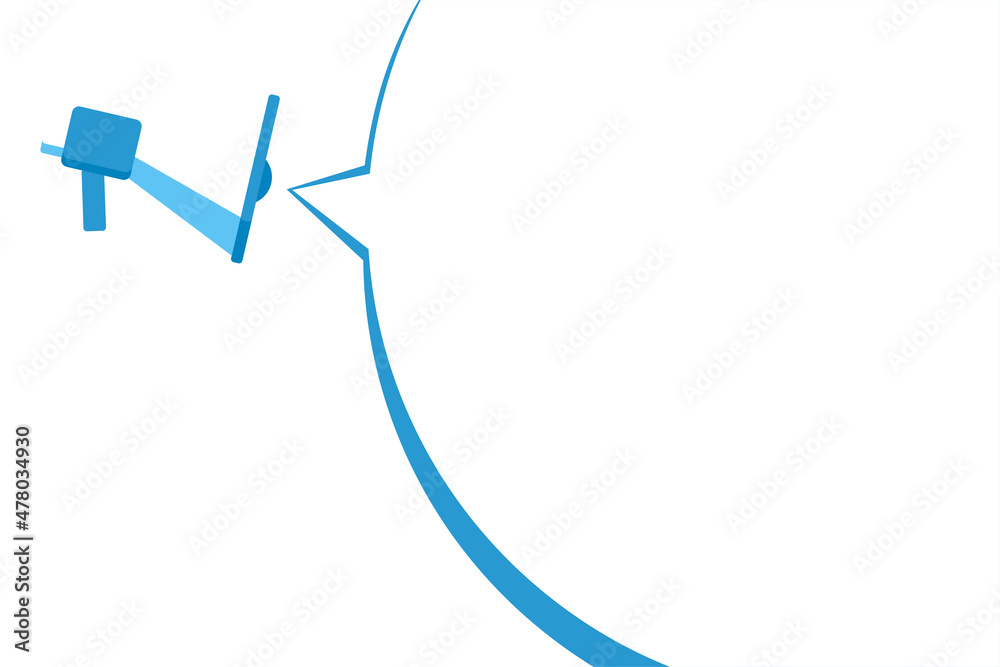 Fototapeta premium Flat Megaphone with large speech bubble