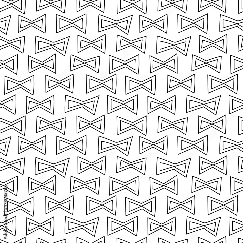 Abstract hand drawn seamless pattern with ribbon shape elements. Abstract hand drawn seamless pattern with ribbon shape elements.