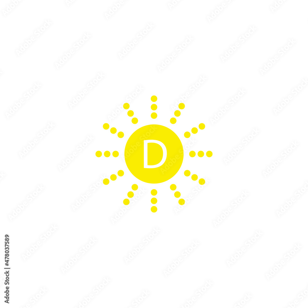Fototapeta premium vitamin D icon vector. sun icon