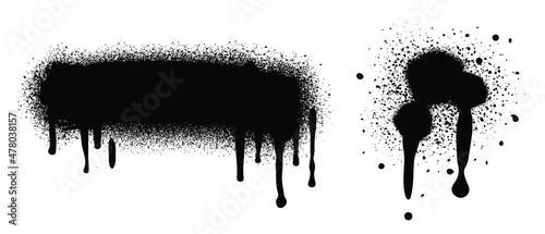 Spray Paint Abstract Vector Elements isolated on White Background.   Lines and Drips Set. Street style. 