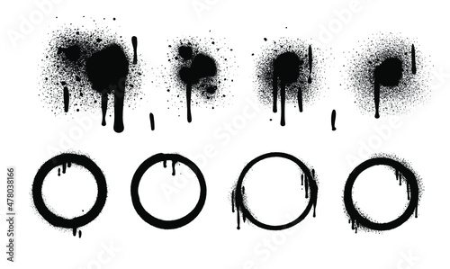 Spray Paint Abstract Vector Elements isolated on White Background.   Lines and Drips Set. Street style. 