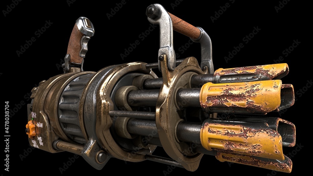 Gatling Machine Gun Cannon Blaster Jinx Arcane Stock Illustration