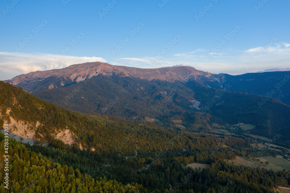 The panoramic view of the Gorges du Verdon in Europe, France, Provence Alpes Cote dAzur, Var, in summer, on a sunny day.