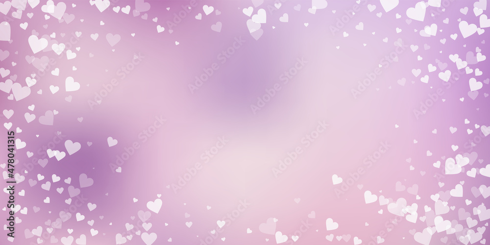 White heart love confettis. Valentine's day vignet White heart love confettis. Valentine's day vignet