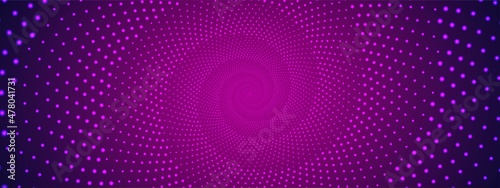 Abstract background of dots. Vector design of circles in a spiral, hypnosis. The pattern of a cosmic funnel, a maze. Glowing neon stars. Poster for social networks, medicine, websites, business