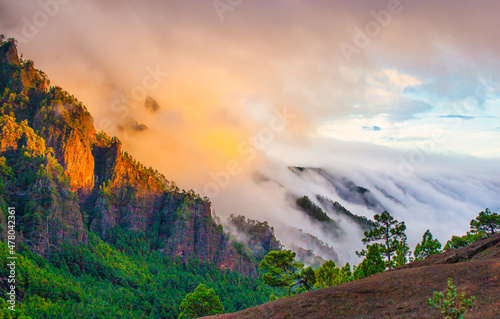 sunset in the mountains