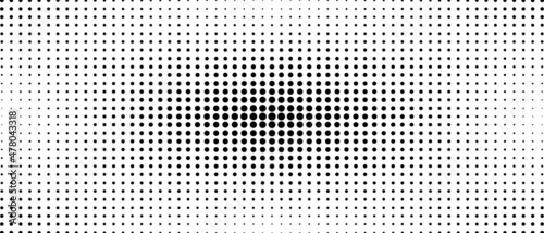 Halftone mosaic background. Monochrome design of chaotic geometric shapes. Pattern on the lines. Banner, poster for technologies, websites, social networks. Vector illustration.