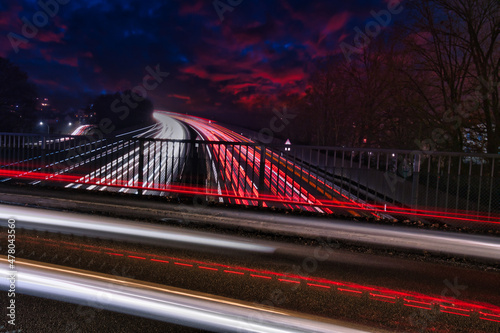 Obraz na płótnie Autobahn Langzeitbelichtung