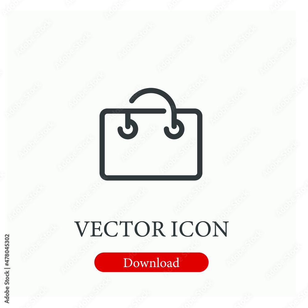 Shopping bag vector icon. Editable stroke. Symbol in Line Art Style for Design, Presentation, Website or Apps Elements, Logo. Pixel vector graphics - Vector Shopping bag vector icon. Editable stroke. Symbol in Line Art Style for Design, Presentation, Website or Apps Elements, Logo. Pixel vector graphics - Vector