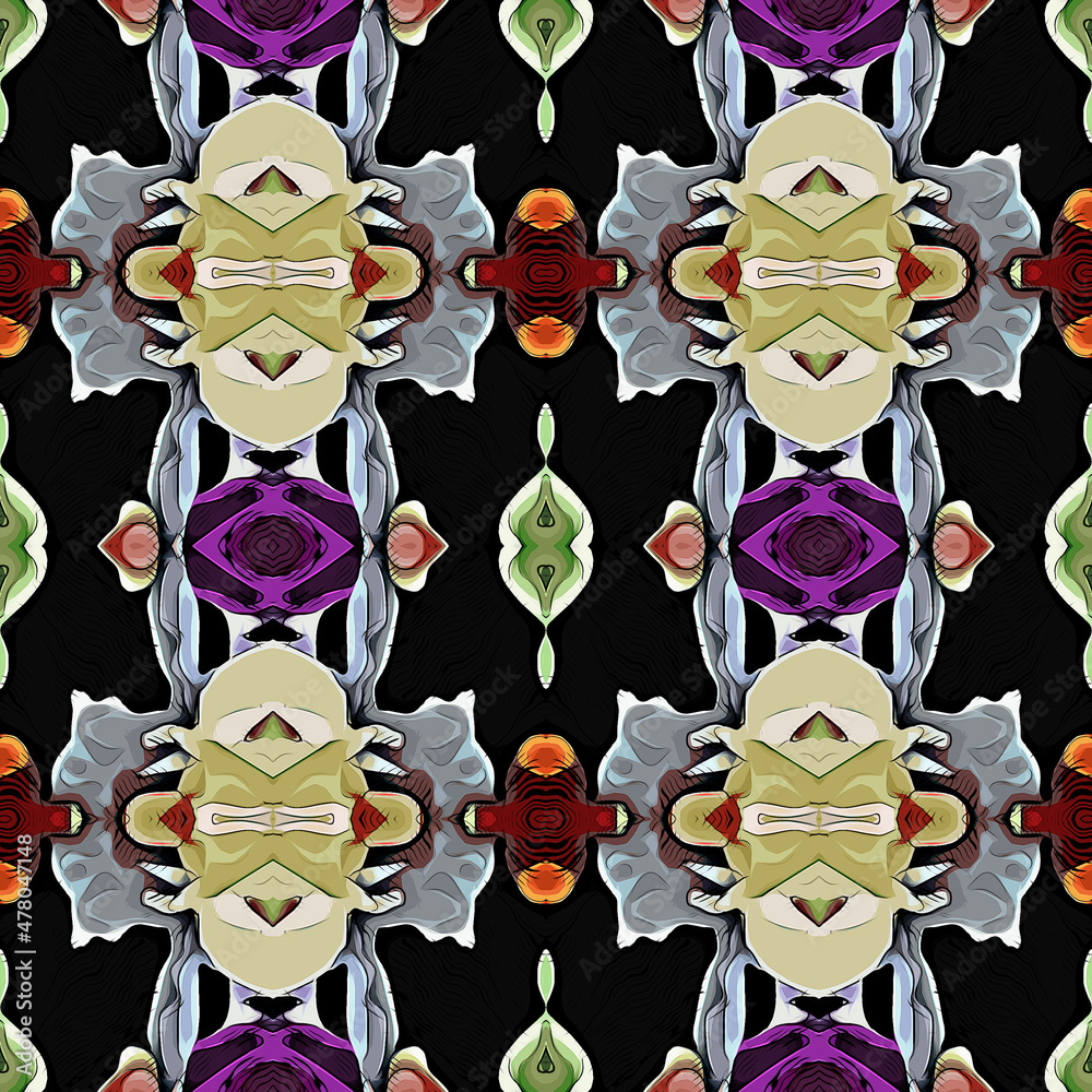 Fototapeta premium Abstract retro geometric seamless pattern