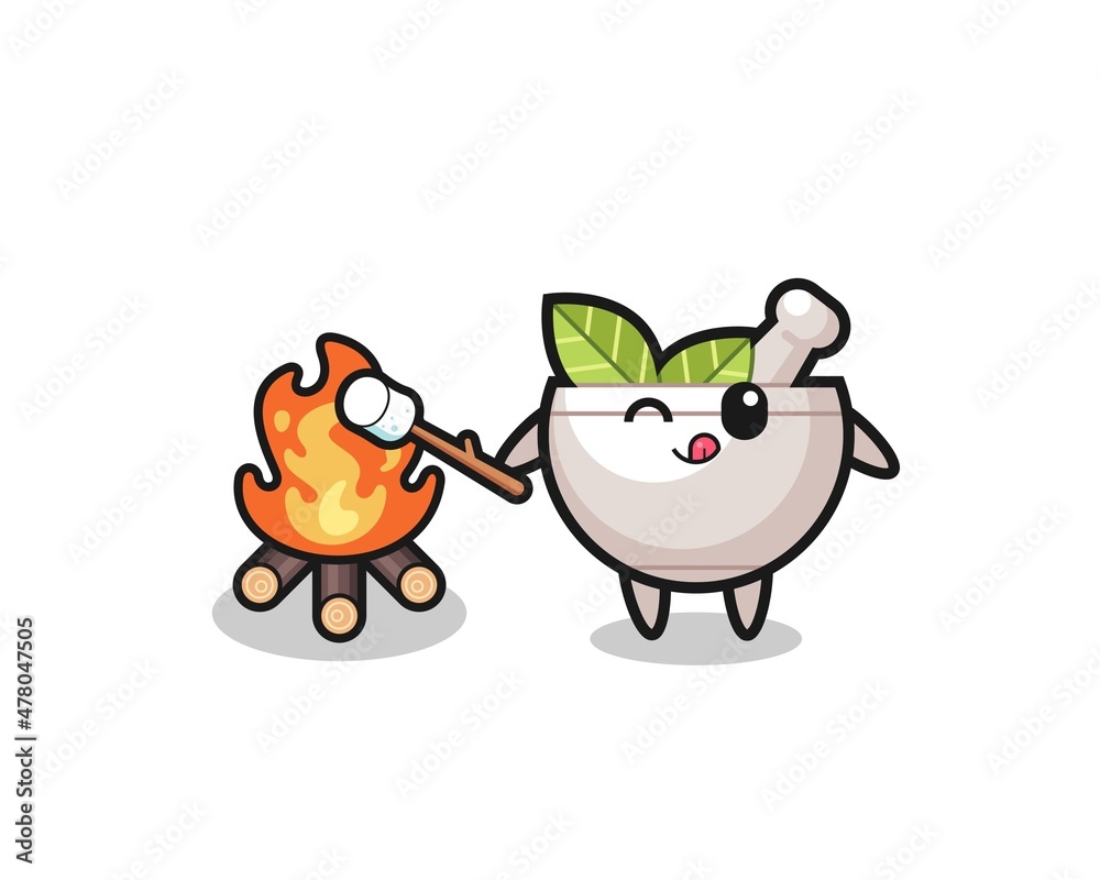 herbal bowl character is burning marshmallow
