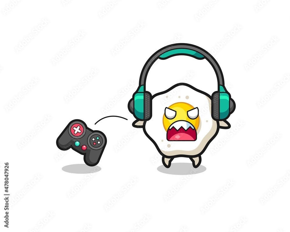 fried egg gamer mascot is angry fried egg gamer mascot is angry