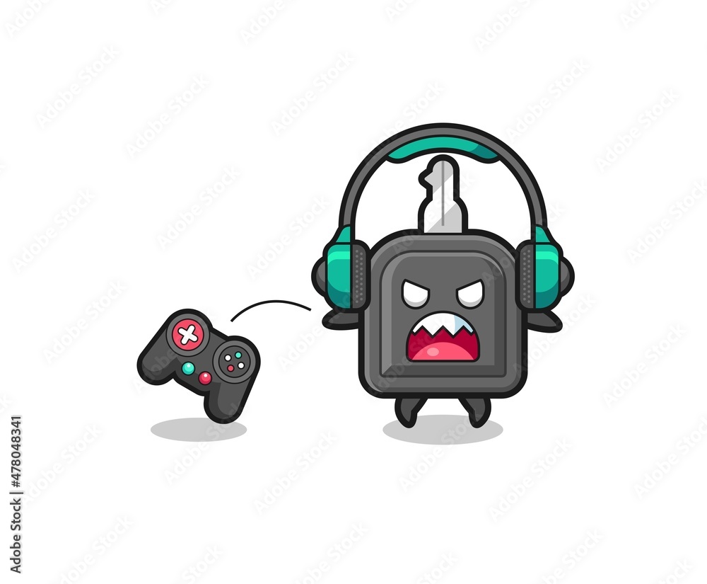 car key gamer mascot is angry car key gamer mascot is angry