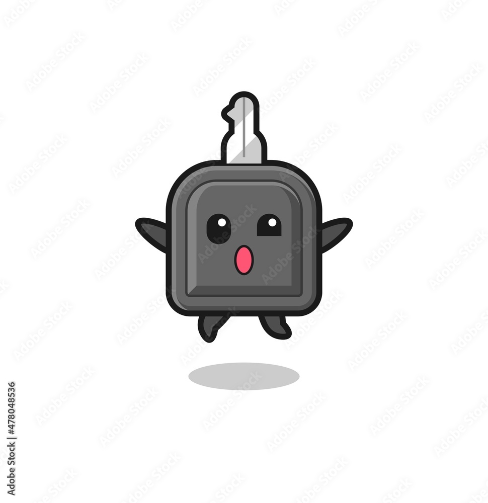 car key character is jumping gesture car key character is jumping gesture
