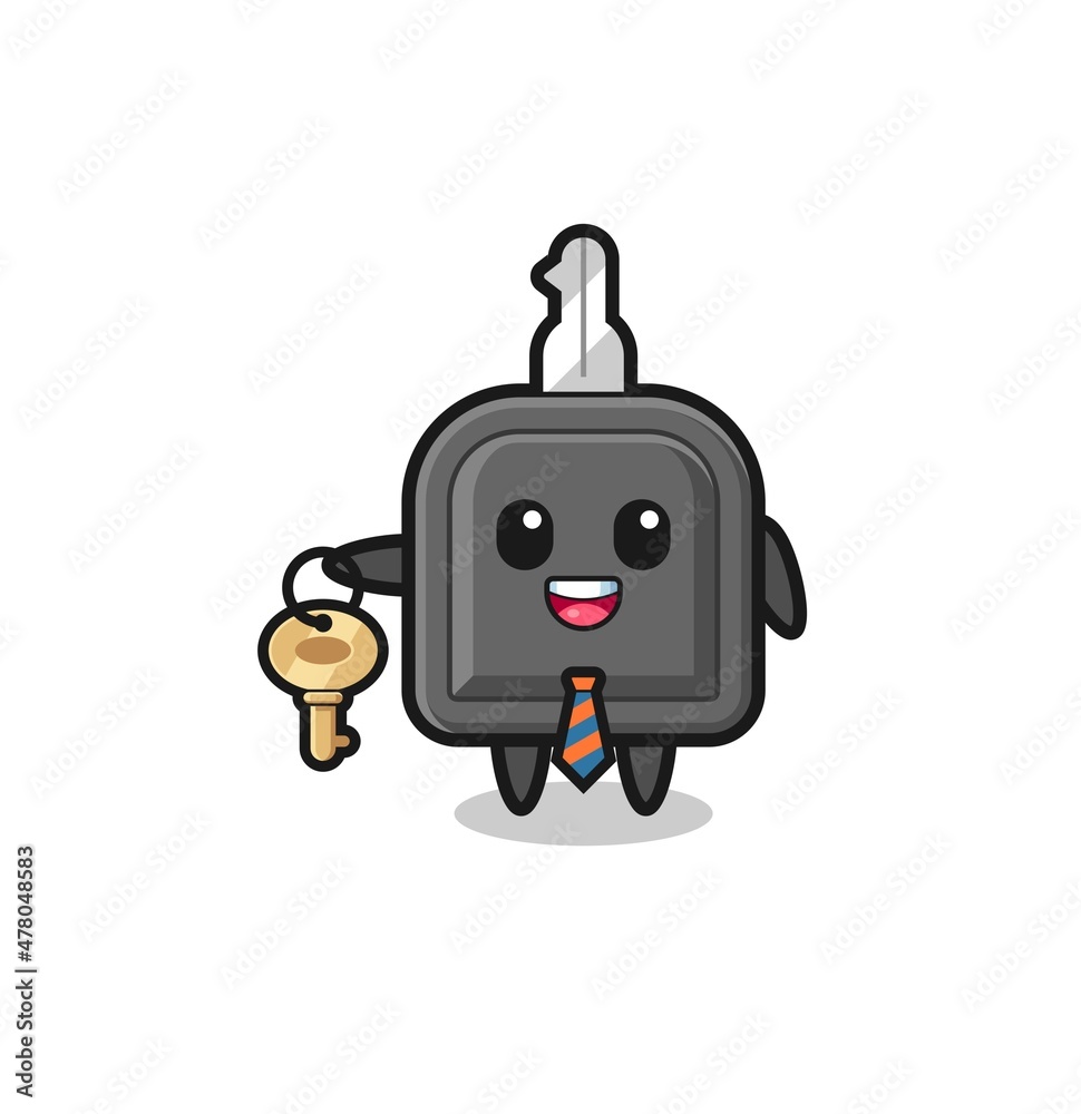 cute car key as a real estate agent mascot cute car key as a real estate agent mascot