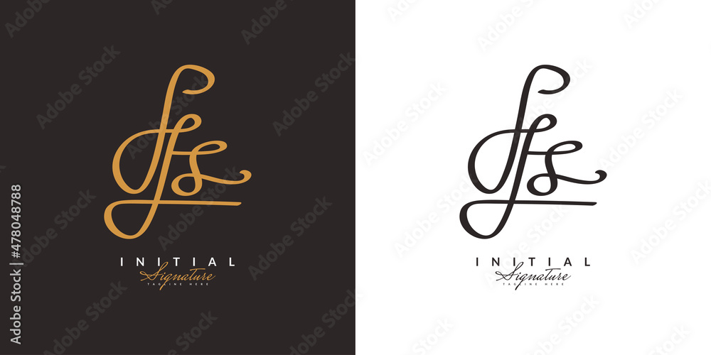 Obraz premium Elegant Initial H and S Logo Design with Handwriting Style. HS Signature Logo or Symbol for Wedding, Fashion, Jewelry, Boutique, Botanical, Floral and Business Identity
