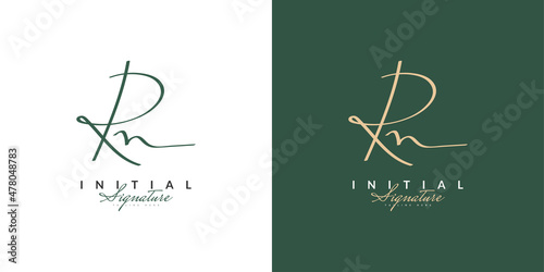 RN Initial Logo Design with Elegant Handwriting Style. RN Signature Logo or Symbol for Wedding, Fashion, Jewelry, Boutique, Botanical, Floral and Business Identity photo