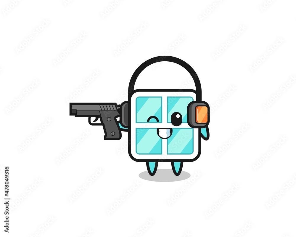 illustration of window cartoon doing shooting range illustration of window cartoon doing shooting range