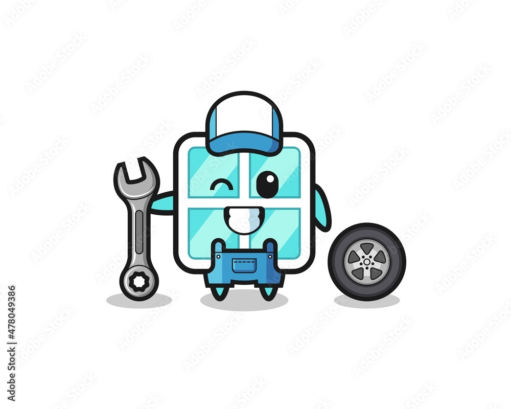 the window character as a mechanic mascot the window character as a mechanic mascot