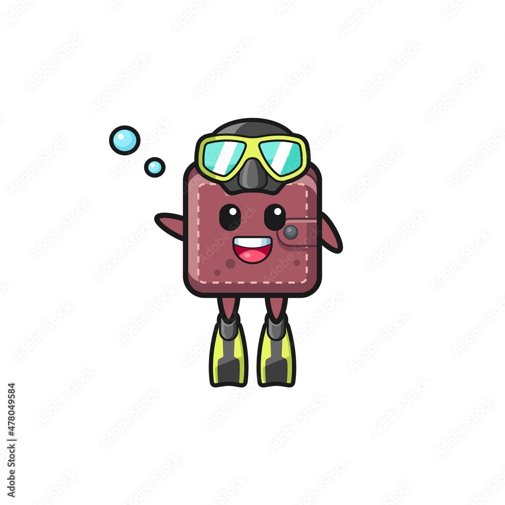 the leather wallet diver cartoon character