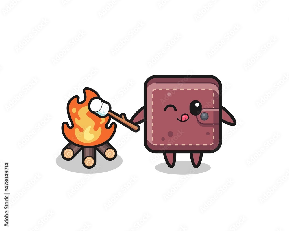leather wallet character is burning marshmallow leather wallet character is burning marshmallow