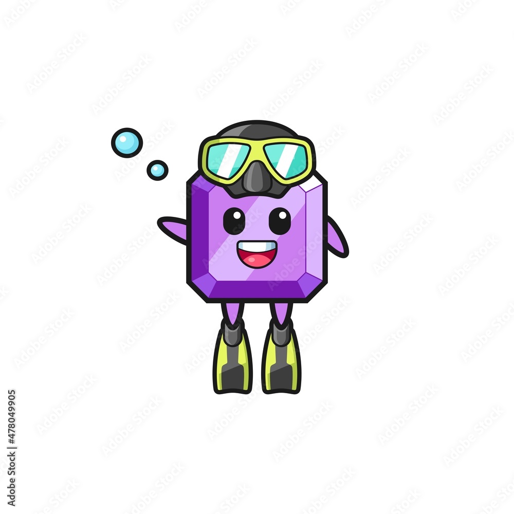 the purple gemstone diver cartoon character