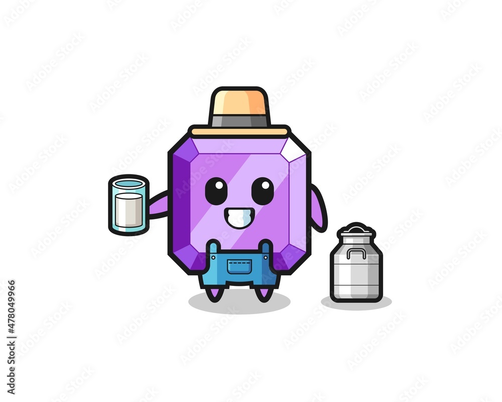 purple gemstone cartoon as the dairy farmer purple gemstone cartoon as the dairy farmer