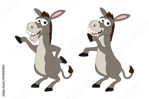 cute donkey animal cartoon illustration