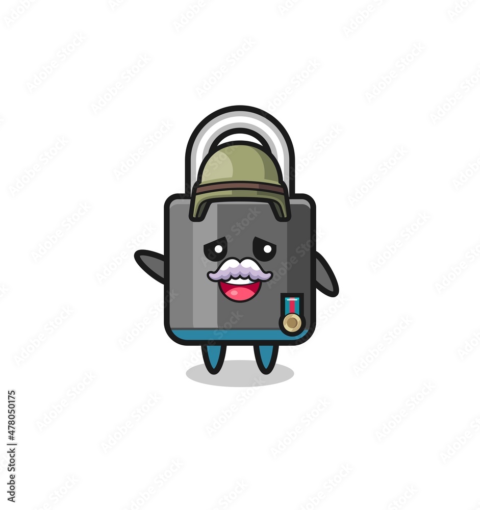 cute padlock as veteran cartoon cute padlock as veteran cartoon