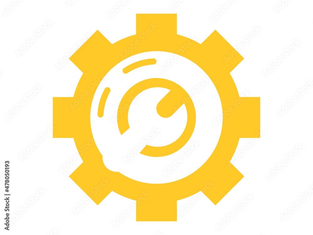 Yellow settings icon. black settings icon. icon design Yellow settings icon. black settings icon. icon design