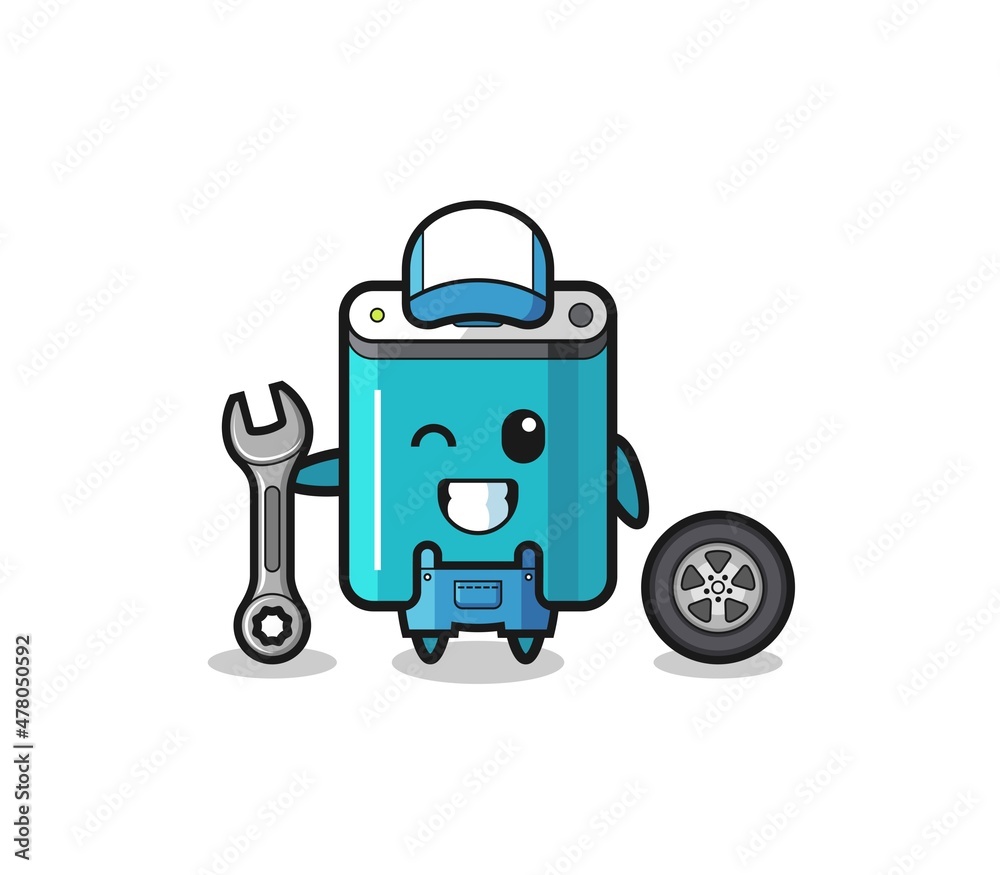 the power bank character as a mechanic mascot the power bank character as a mechanic mascot