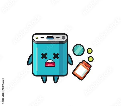 illustration of overdose power bank character