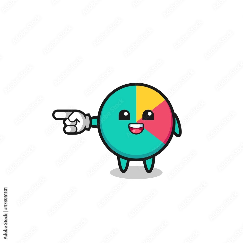 chart cartoon with pointing left gesture chart cartoon with pointing left gesture