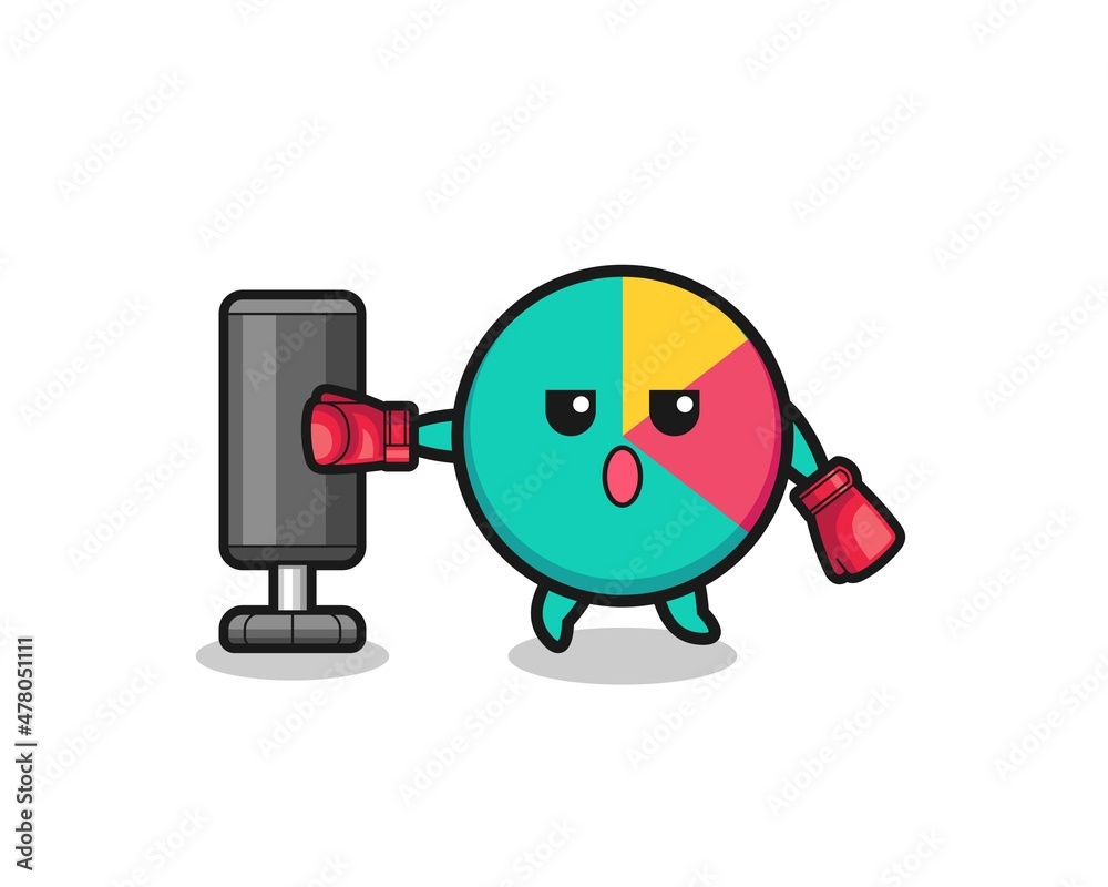 chart boxer cartoon doing training with punching bag chart boxer cartoon doing training with punching bag