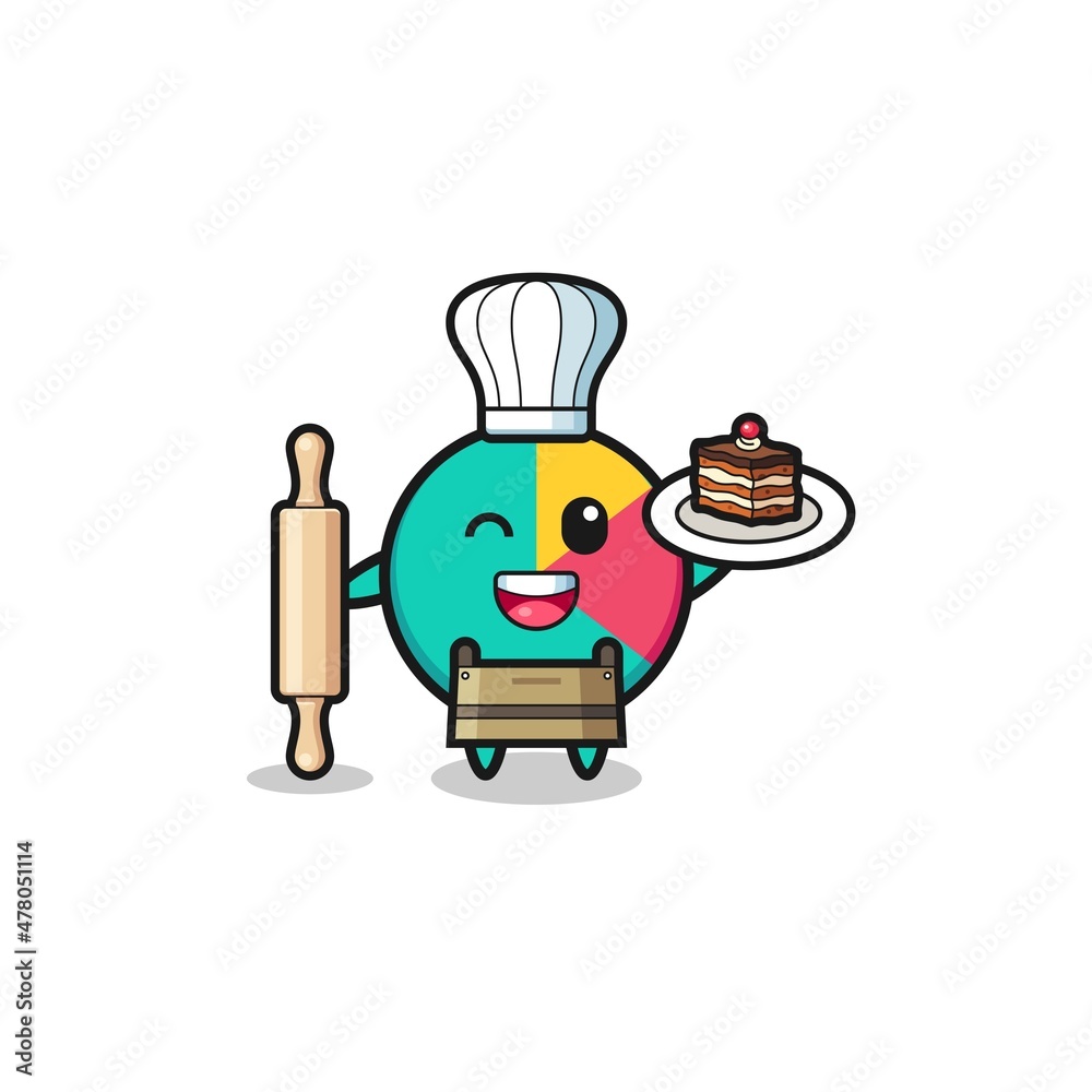 chart as pastry chef mascot hold rolling pin chart as pastry chef mascot hold rolling pin