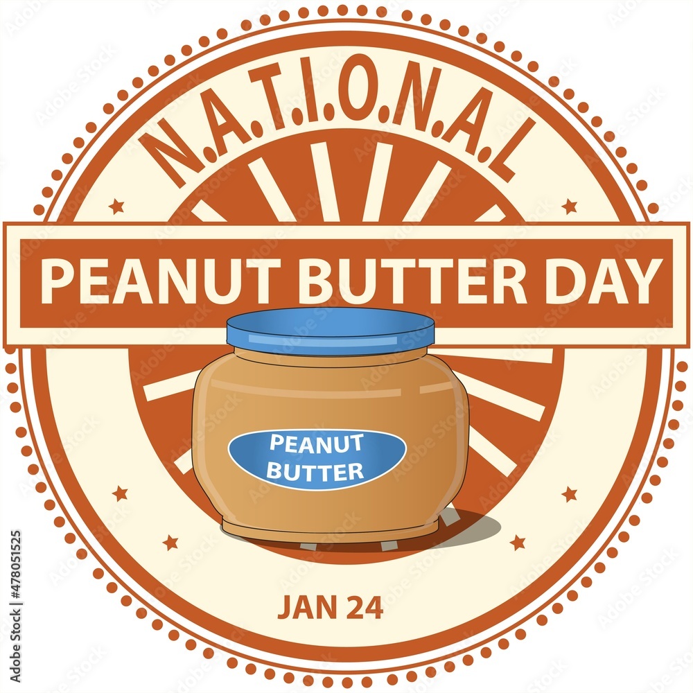 National Peanut Butter Day Sign and Badge Vector Illustration Stock