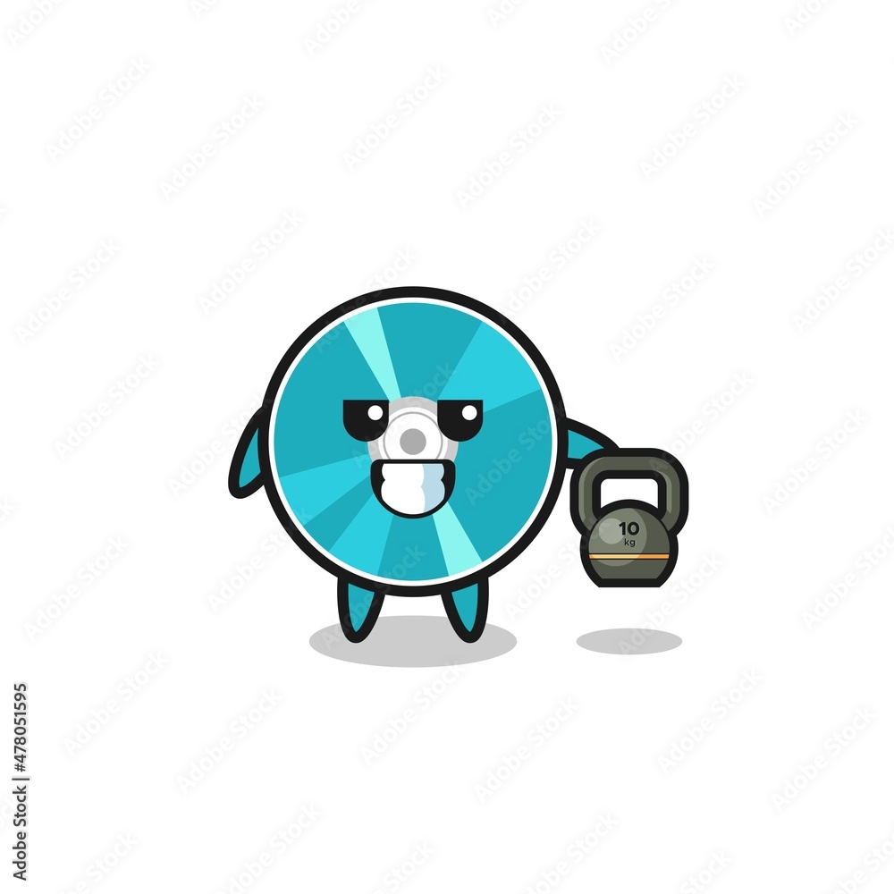 optical disc mascot lifting kettlebell in the gym optical disc mascot lifting kettlebell in the gym